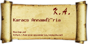 Karacs Annamária névjegykártya