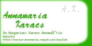 annamaria karacs business card